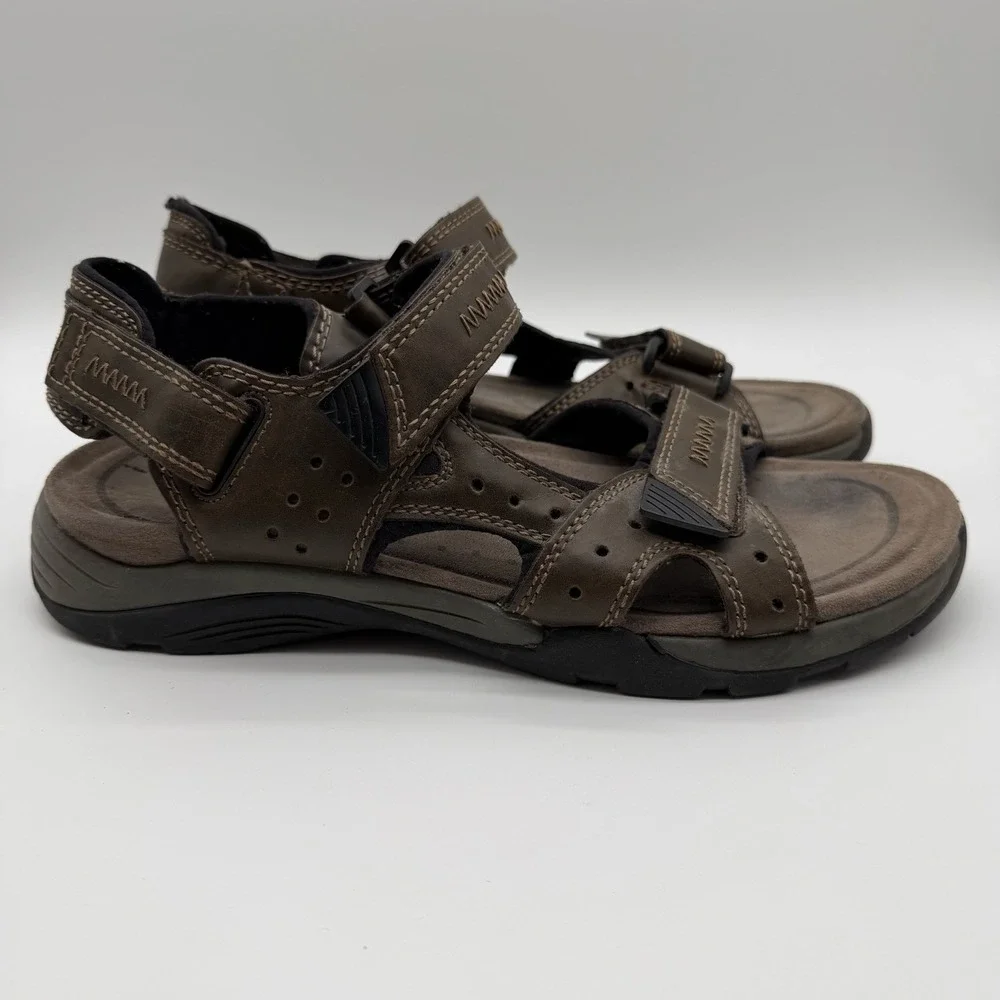 Earth Spirit Men's Robert 2 Sandals Gelron Cushion Sport Hiking Brown Size 11